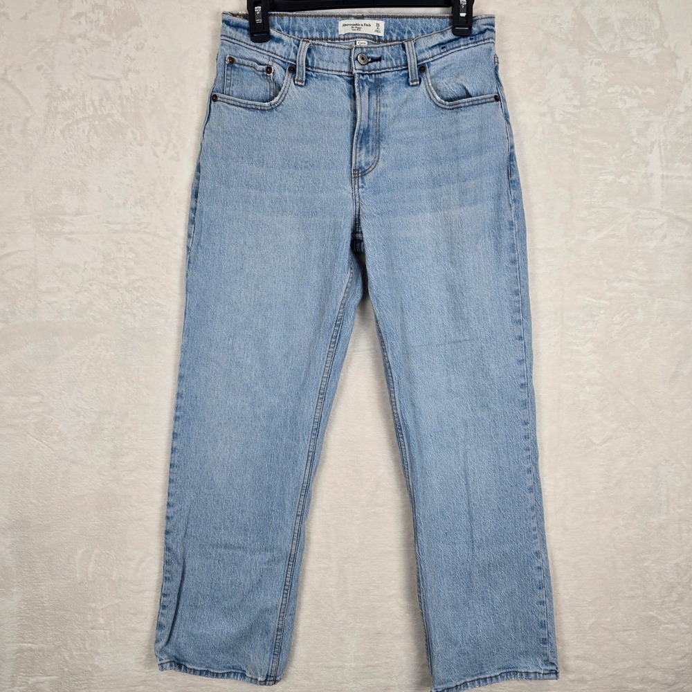 Abercrombie & Fitch Curve Love The Baggy Low Rise Light Wash Jeans 26 2S